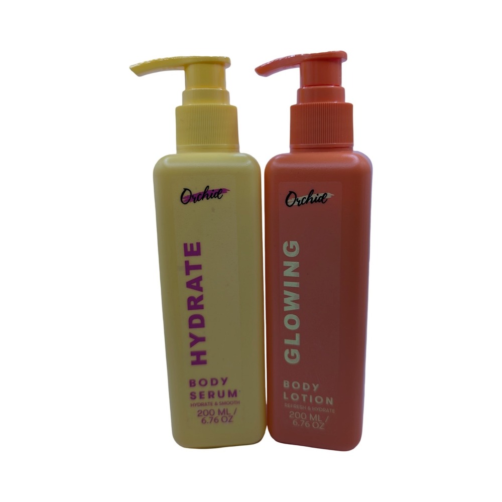 Orchid Glow Body Lotion & Hydrate Body Serum Set 6.76 oz New